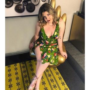 ASOS Design Button Through Jacquard MIDI Dress